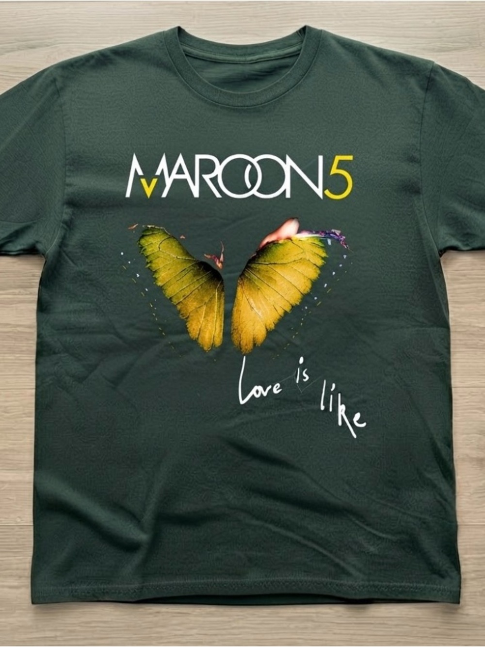 Maroon 5 Love Is Like T-Shirt | Butterfly Wings Graphic | Pop Rock Band Fans
